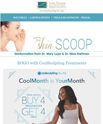 BOGO with CoolSculpting Treatments. April 2023 Newsletter