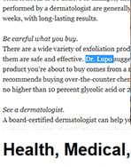 Media New Orleans - Dr Lupo featured on Before You Exfoliate, Evaluate