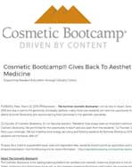 Cosmetic Bootcamp® Gives Back To Aesthetic Medicine